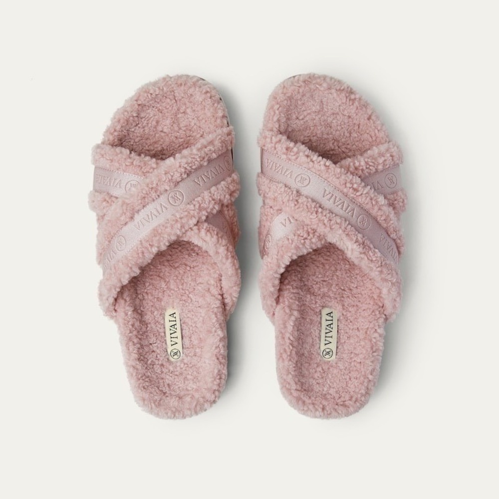 VIVAIA Furry Criss-Cross Strap Slippers‎ (Hannah) – EU 38 / US 7–7.5
